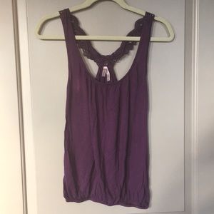 Plum tank with lace back strap detail